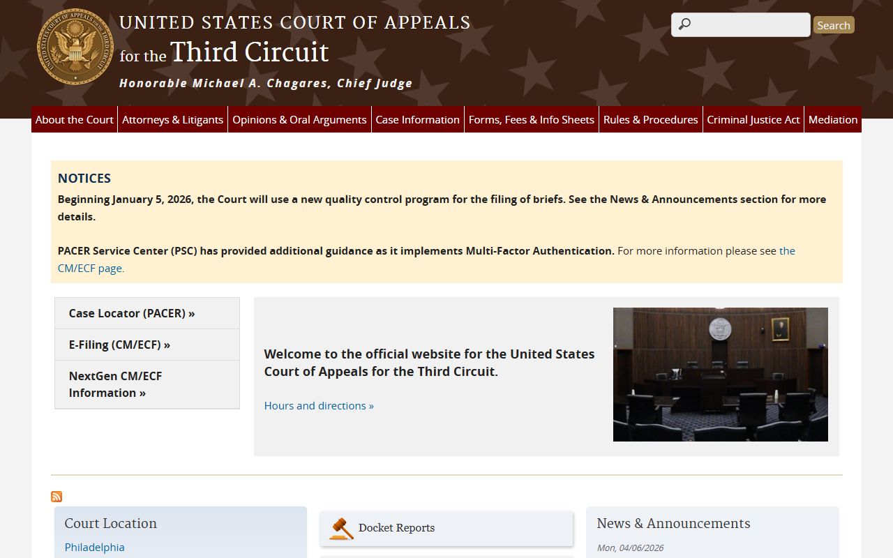 Dauphin County Court of Common Pleas U.S. Court of Appeals for the Third Circuit