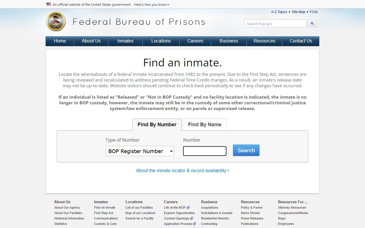 Dauphin County released inmates federal BOP inmate locator